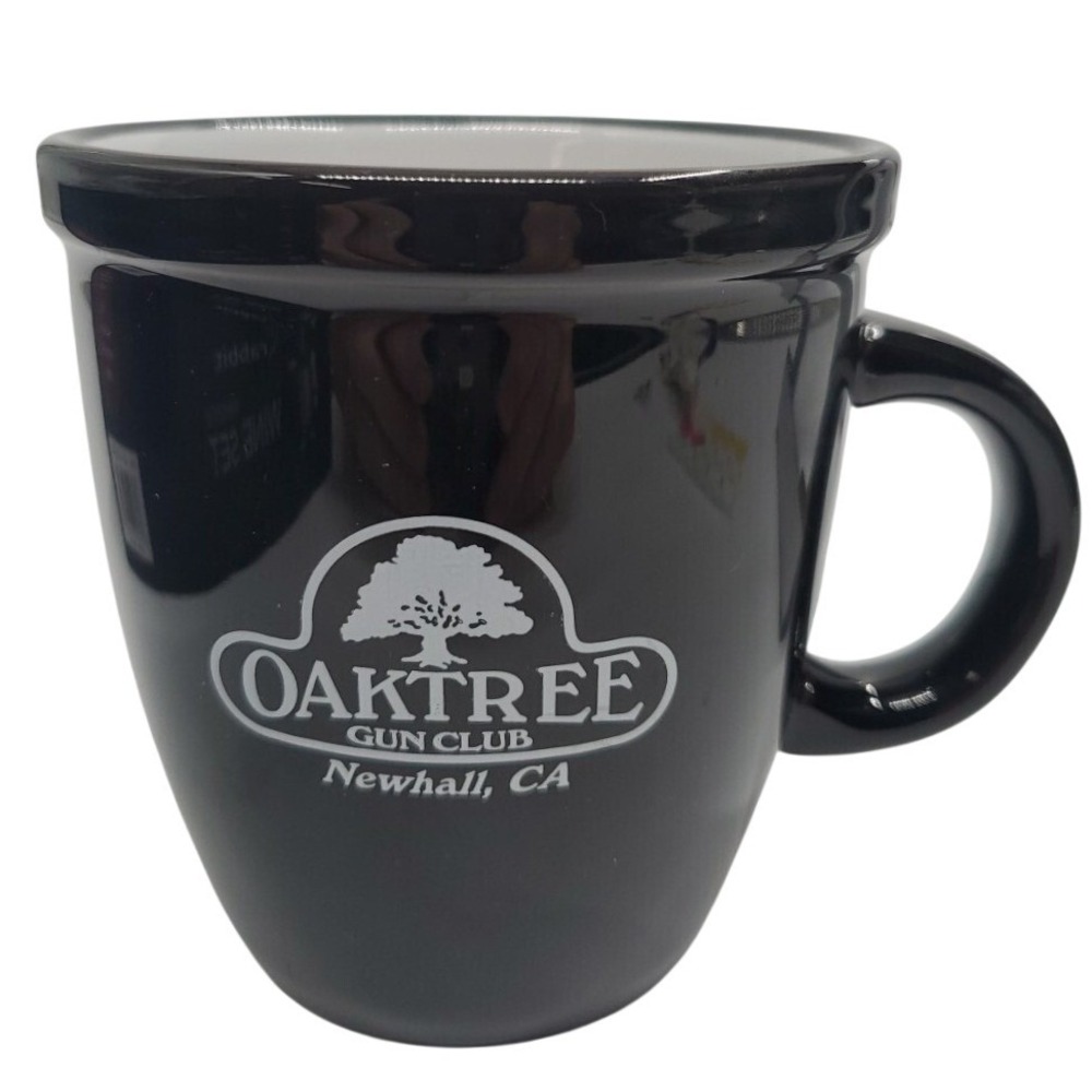 Oaktree Gun Club Newhall CA Coffee Mug Black White Diner Style‎ Shooting Range